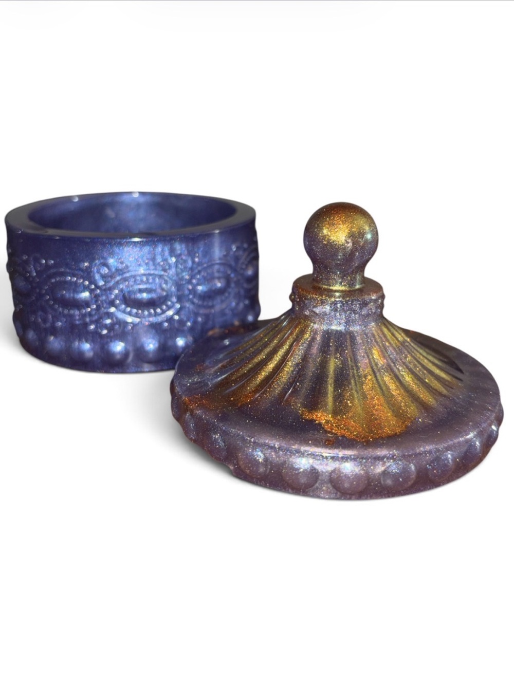 JAI’S DESIGNS Handcrafted Single Textured Doodad Pot with lid- Custom color! - Picture 5 of 9
